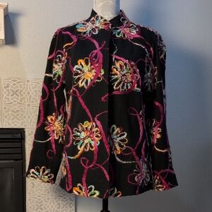 Vibrant Multicolor Embroidered Women's Blazer